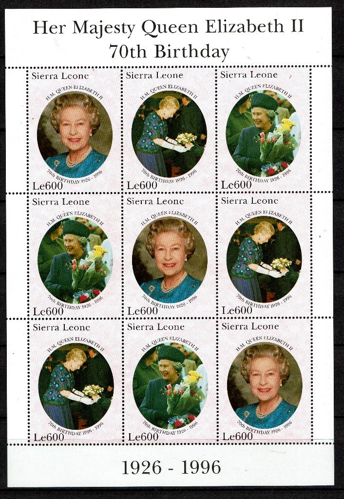 sierra leone  pf blok queen elizabeth royalty koningshuis, Ophalen of Verzenden, Postfris, Koningshuis