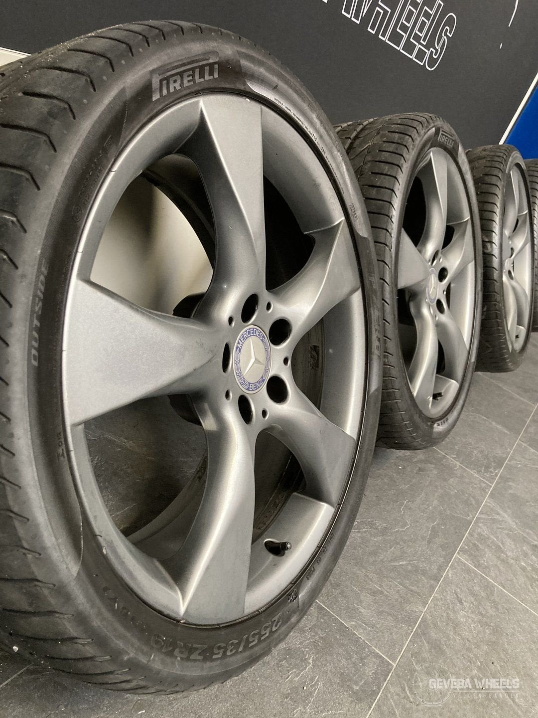 19” originele Mercedes-Benz CLS W218 velgen + banden 5x112, 19 inch, Gebruikt, 255 mm, -