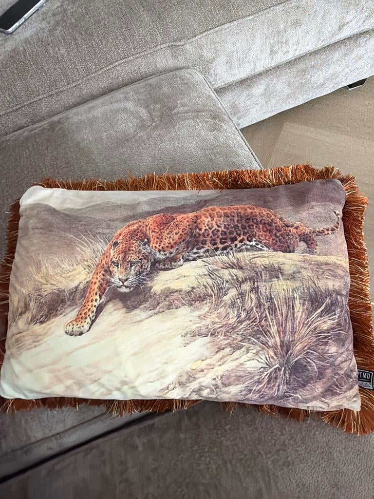 Kussen met dubbelzijdige print van PTMD Collection, Huis en Inrichting, Ophalen, Zo goed als nieuw, Bruin, Rechthoekig