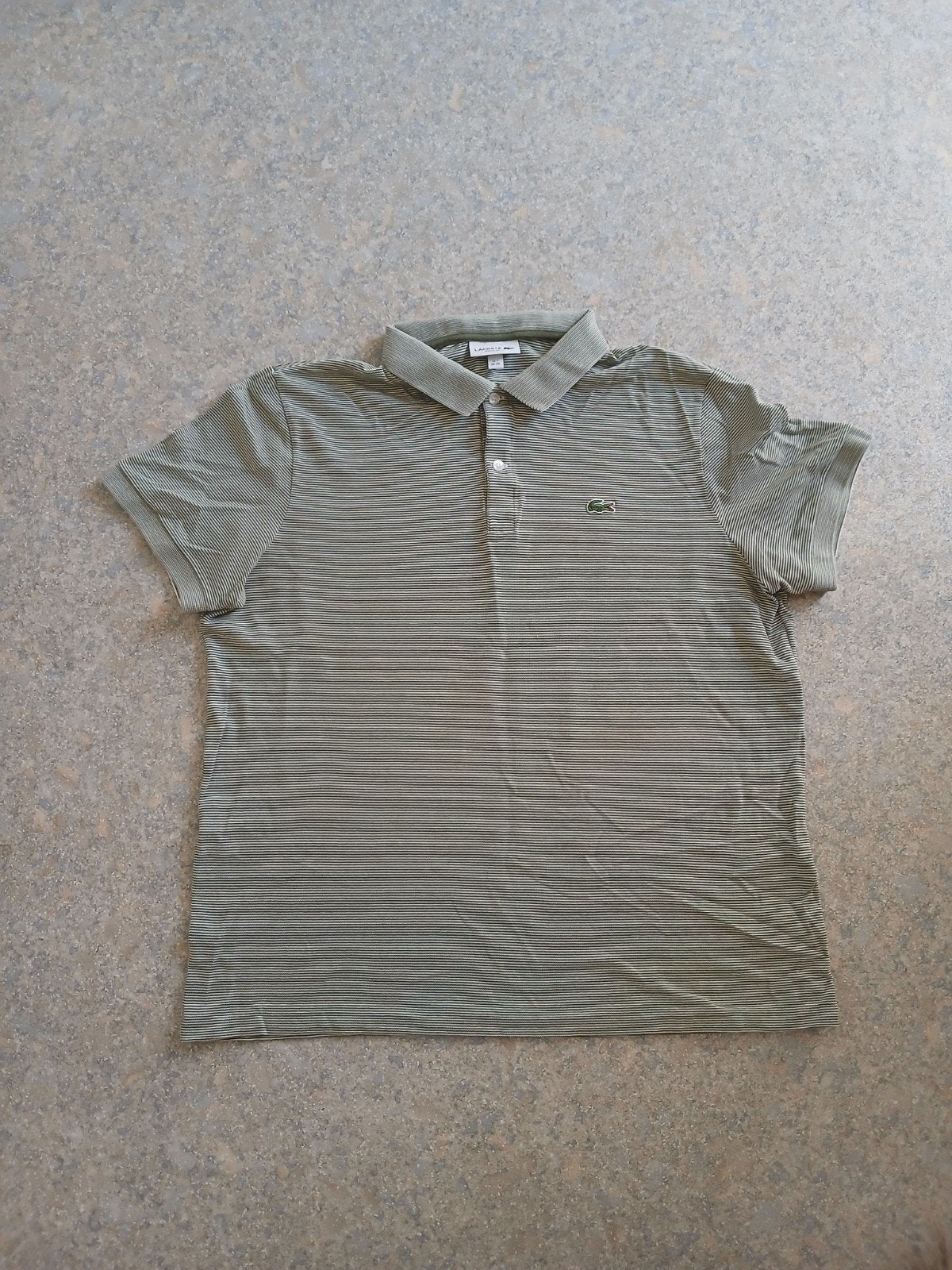 Lacoste Regular Fit Polo - Groen gestreept - Maat XXL, Ophalen, Lacoste, Maat 56/58 (XL), Zo goed als nieuw