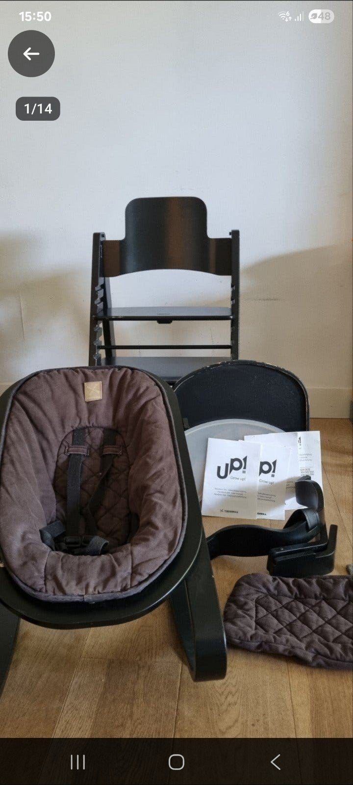 Set van Kidsmill kinderstoel en wipper, Kinderen en Baby's, Kinderstoelen, Ophalen, Gebruikt, Meegroeistoel, Afneembaar eetblad