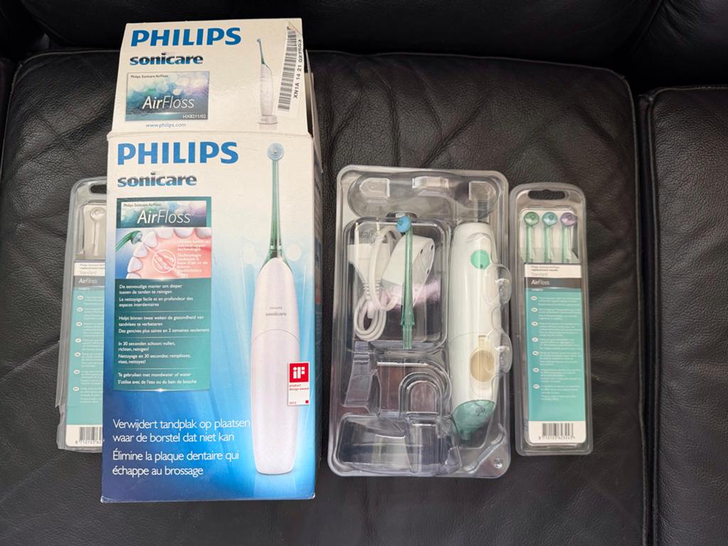 Philips Sonicare AirFloss Monddouche - zgan in doos en 4x, Ophalen of Verzenden, Zo goed als nieuw, Mondverzorging