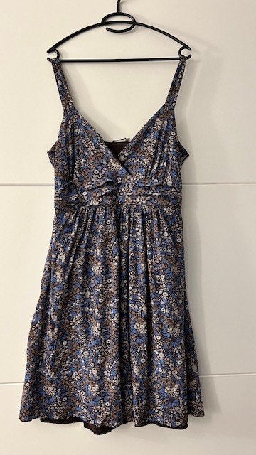 Tom Tailor mouwloze jurk met print, Blauw, Maat 46/48 (XL) of groter, Zo goed als nieuw, Boven de knie