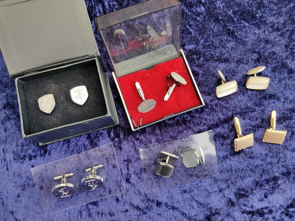 Manchetknopen Collectie, Sieraden, Tassen en Uiterlijk, Manchetknopen, Ophalen of Verzenden, Gebruikt, Overige materialen, Verzilverd