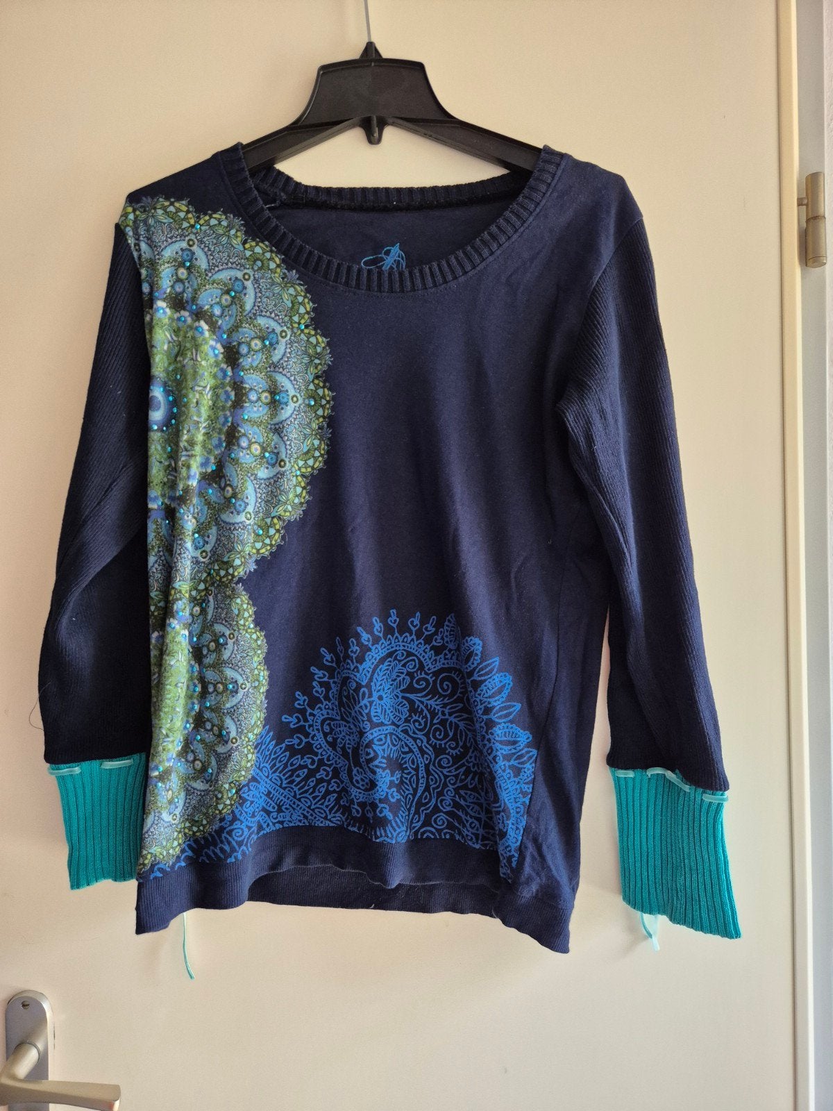 Desigual trui met mandala print, maat XL, Kleding | Dames, Truien en Vesten, Blauw, Maat 46/48 (XL) of groter, Ophalen of Verzenden
