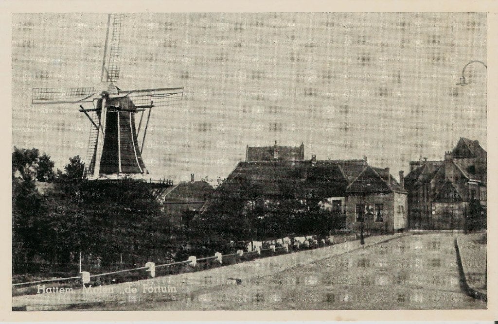 Hattem Molen de fortuin  ca. 1960, Verzamelen, Ophalen of Verzenden, 1960 tot 1980, Ongelopen, Gelderland