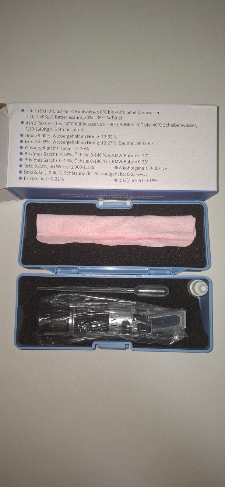 Honig Refraktometer 3-in-1 (voor honing, jam en suiker), Zo goed als nieuw
