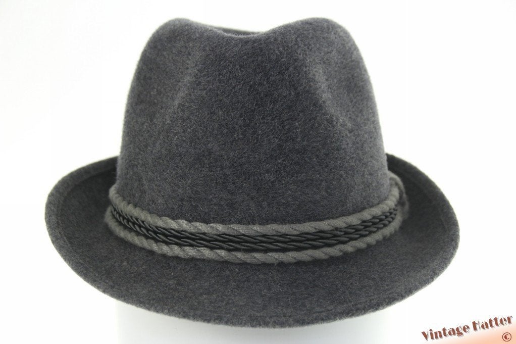 Vintage Gleufhoed Klassieke trilby Stanton Hats grijs 54 =XS, Ophalen of Verzenden, 57 cm (M, 7⅛ inch) of minder, Gedragen, Hoed