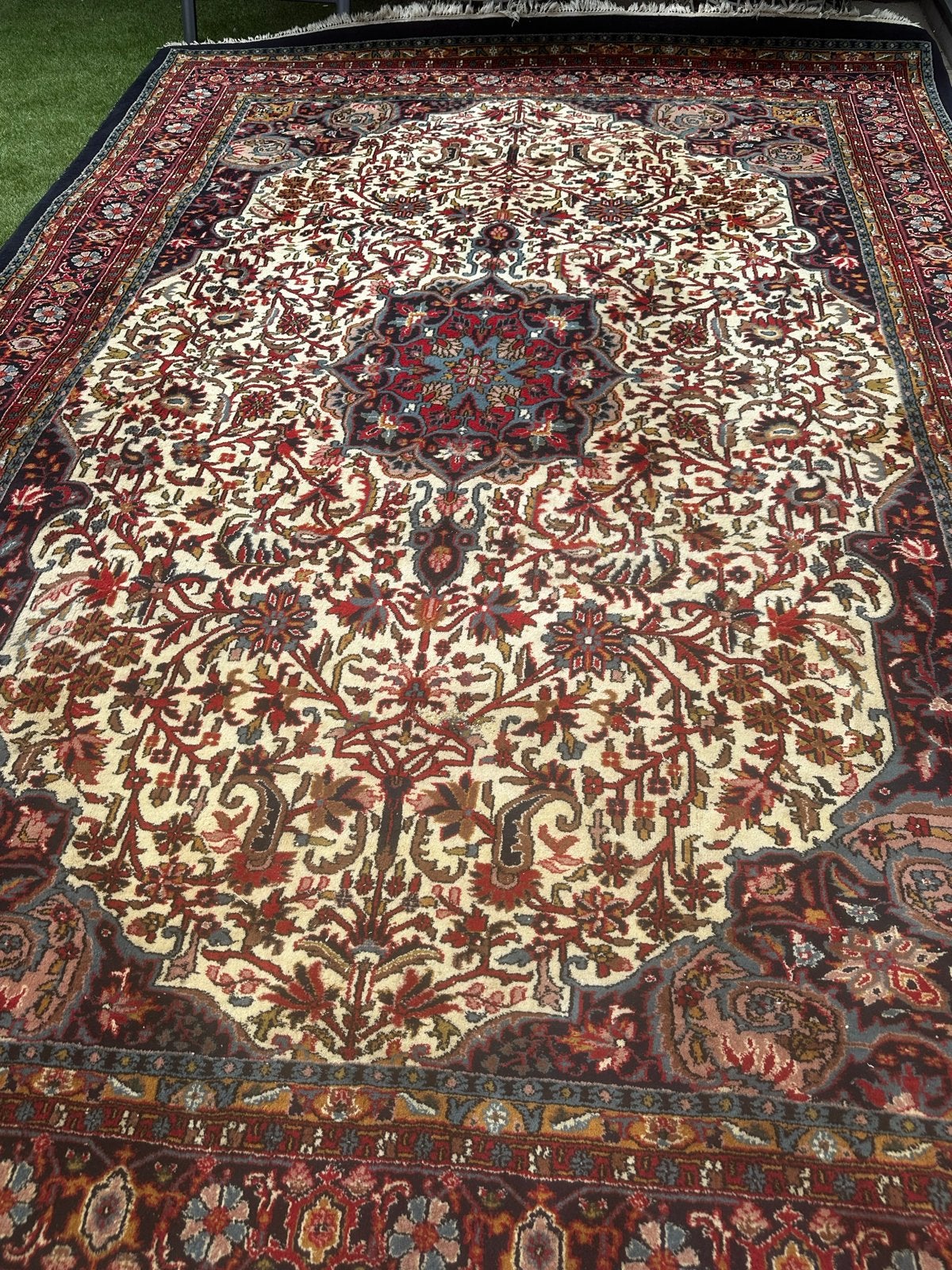 Groot Handgeknoopt S. Bidjar Tapijt - 355x258 cm, Huis en Inrichting, Gebruikt, Ophalen of Verzenden, 200 cm of meer, Rechthoekig