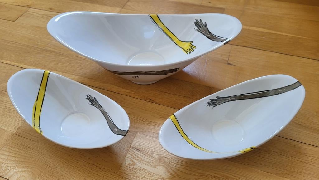 Set van 3 Artihover schalen van Corry Ammerlaan, Overige materialen, Ophalen of Verzenden, Overige stijlen, Schaal of Schalen
