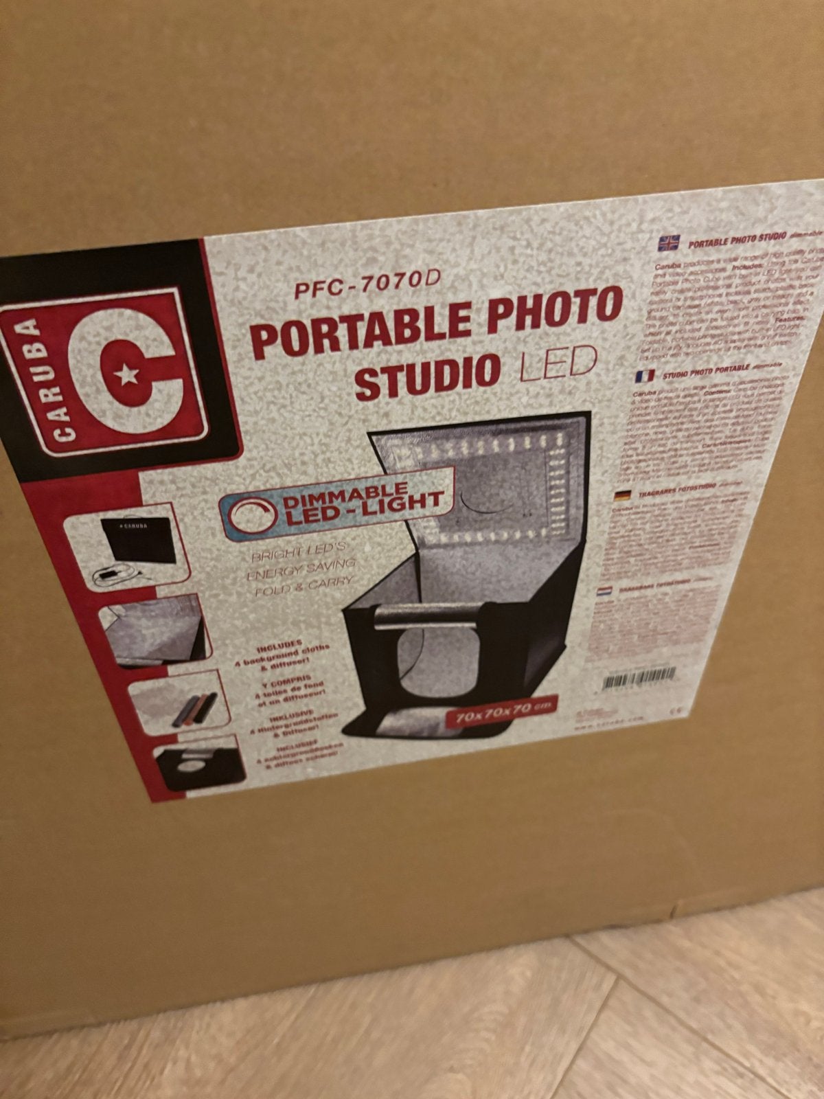 Caruba PFC-7070D Draagbare Fotostudio LED - Nieuw in doos, Dimbaar, Nieuw, Ophalen of Verzenden, Mini fotostudio
