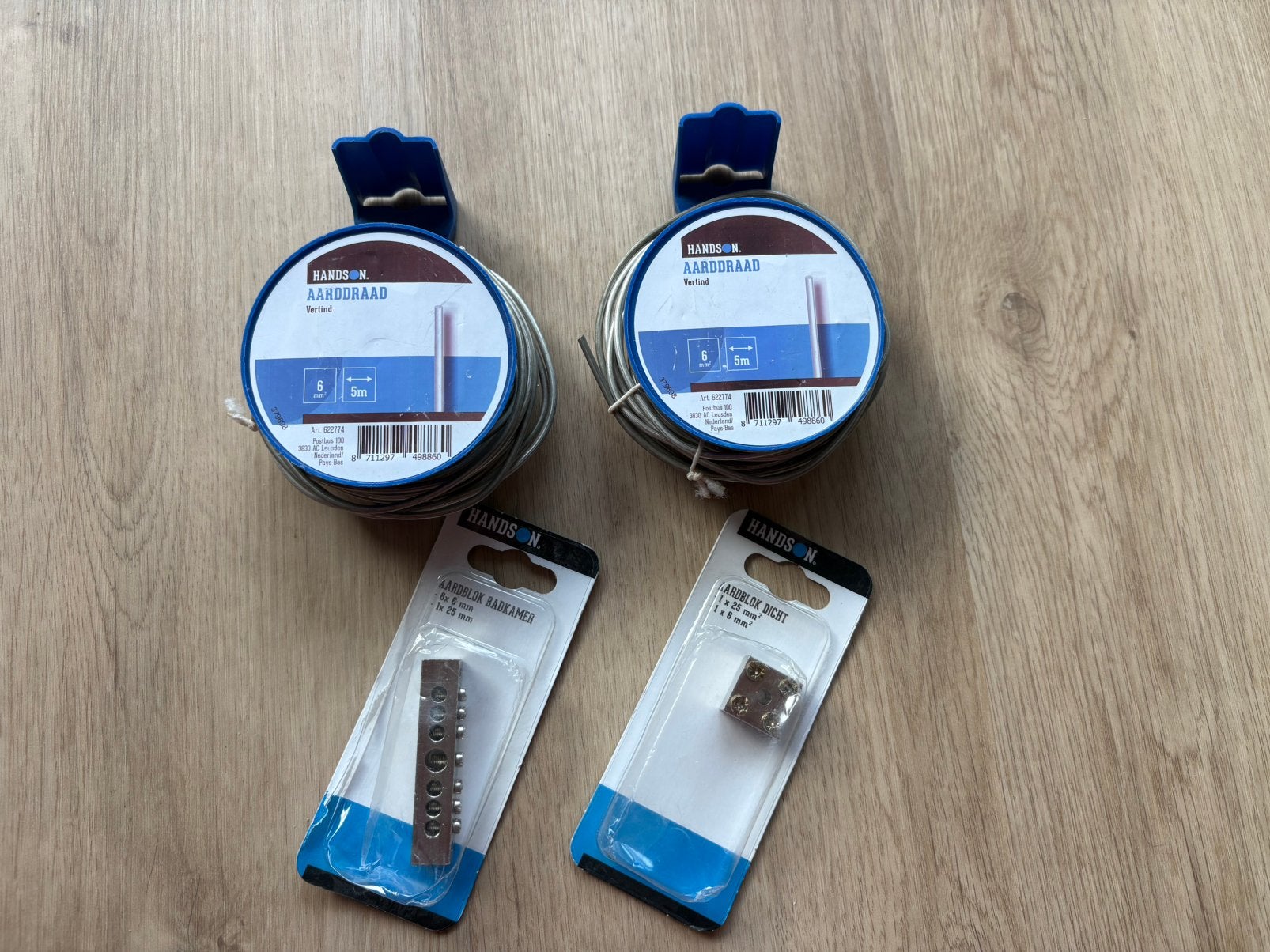 Aarddraad 10 meter en aardblokken, Ophalen of Verzenden, Nieuw, Overige merken, Kabel of Snoer