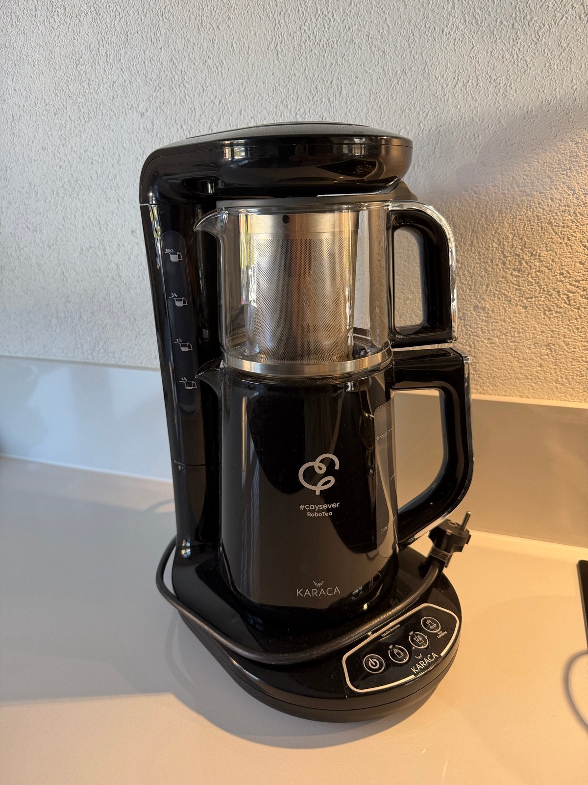 Karaca caysever RoboTea Theemaker - Zwart, Zo goed als nieuw, 2 liter of meer, Ophalen, Zo goed als nieuw