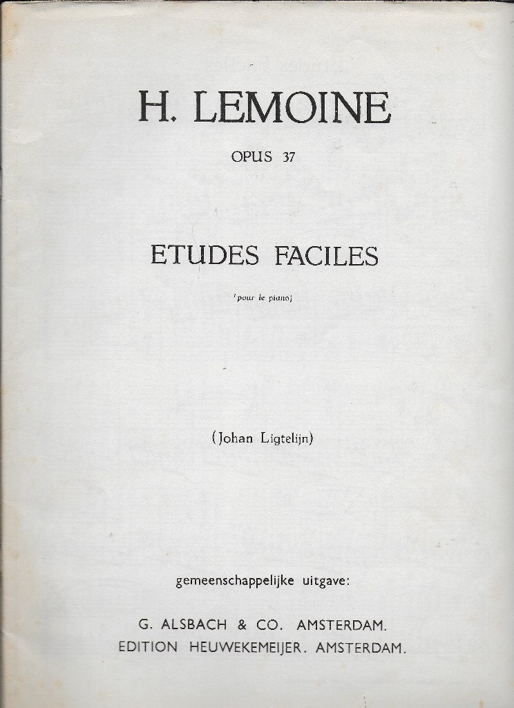 Bo402 bladmuziek h lemoine opus 37 etudes faciles piano  -, Gebruikt, Klassiek, Ophalen of Verzenden, Artiest of Componist