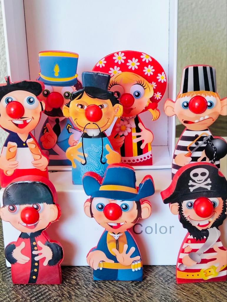Efteling rode neuzen - carnaval festival poppetjes figuren, Verzamelen, Ophalen of Verzenden, Zo goed als nieuw, Beeldje of Poppetje
