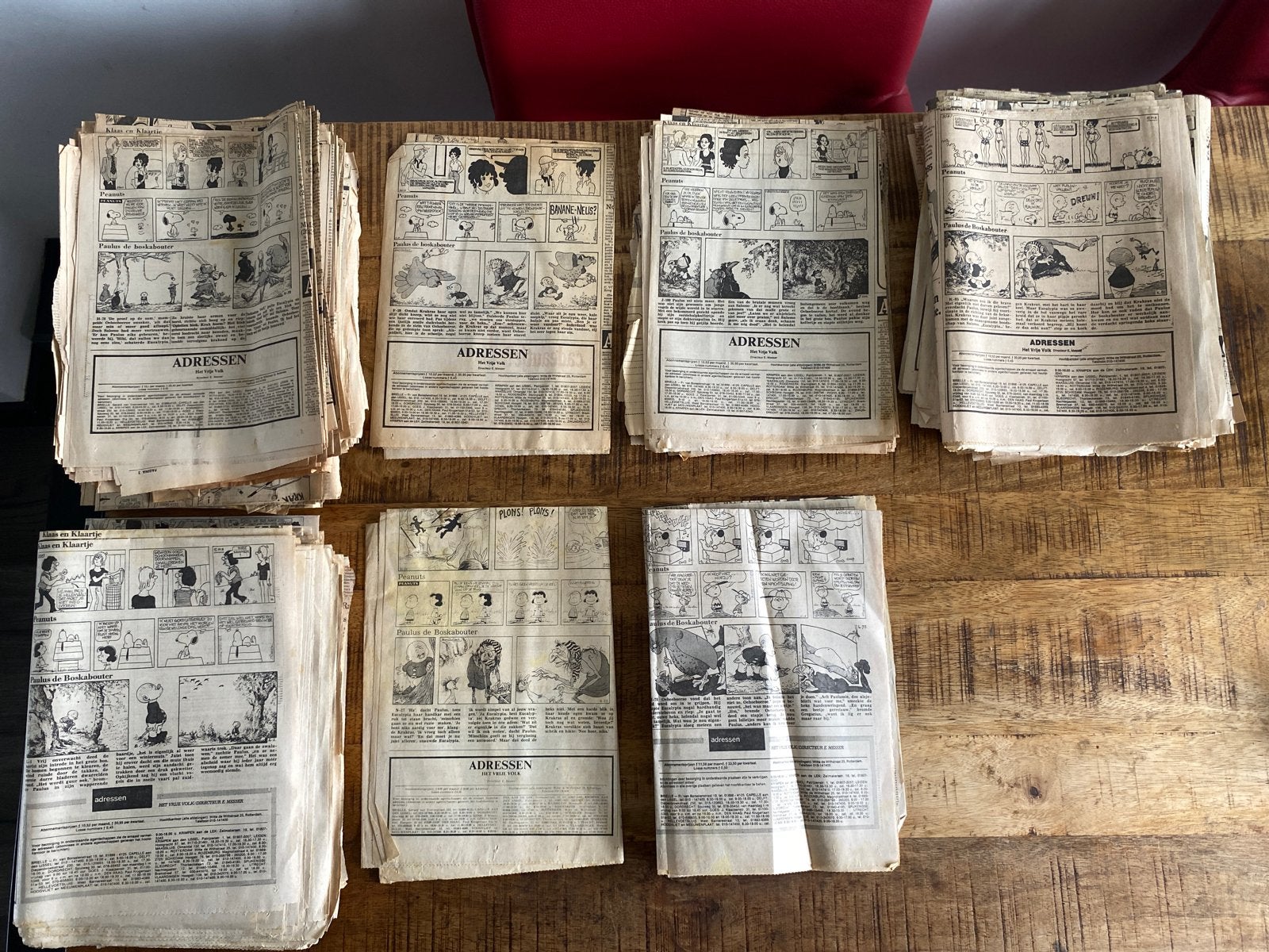 Verzameling krantenstrips paulus de boskabouter vrijevolk, Ophalen of Verzenden, Gelezen, Krant