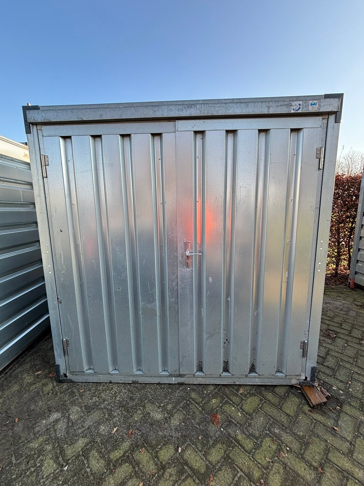 2x2 Demontabele container Kovobel, Tuin en Terras, Bergingen en Tuinkasten, Zo goed als nieuw, Containerberging, Metaal, Ophalen