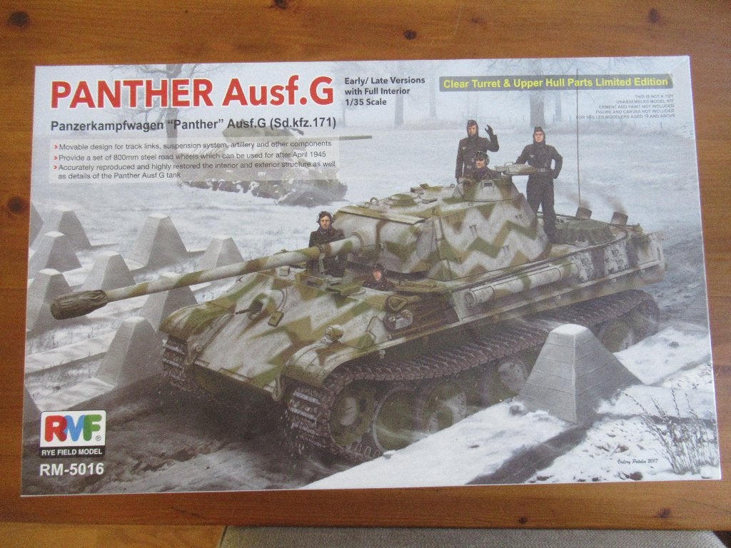 Panther ausf.G w/full interior - clear hull parts (RFM 1/35), Hobby en Vrije tijd, Modelbouw | Auto's en Voertuigen, Overige merken
