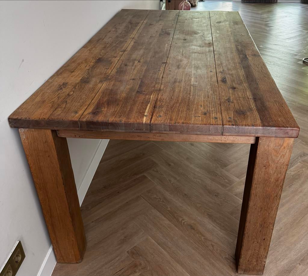 Massief eiken eettafel 200x100 cm, Huis en Inrichting, Tafels | Eettafels, Ophalen, Gebruikt, 100 tot 150 cm, Eikenhout