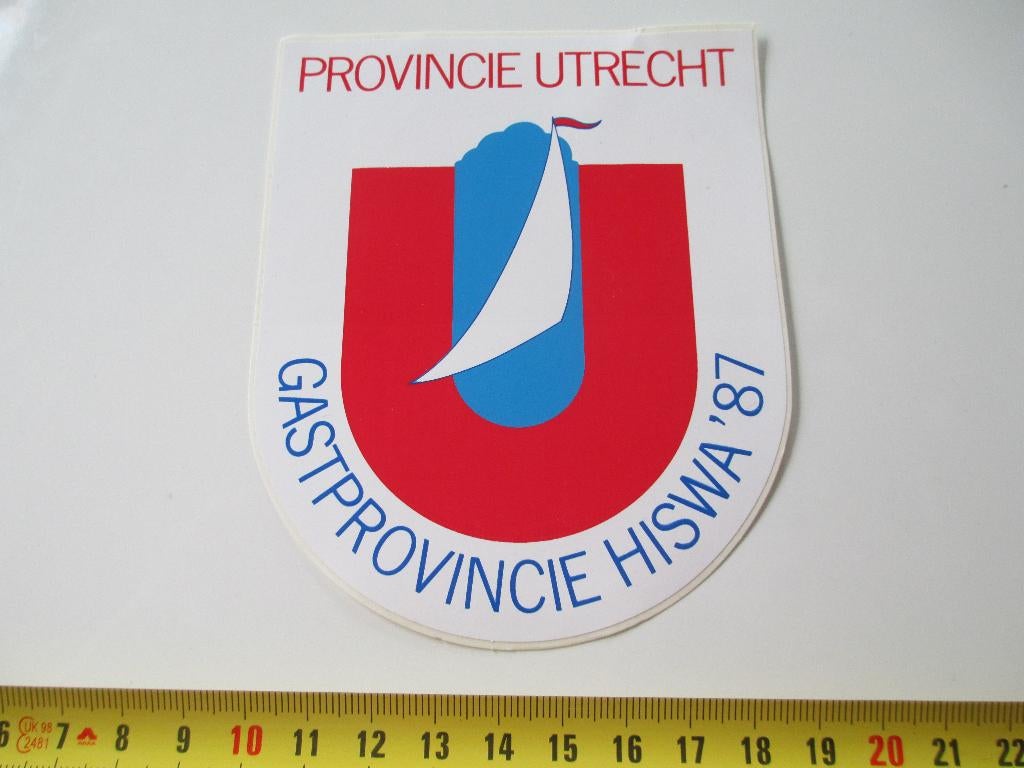 sticker Provincie Utrecht Gastprovincie HISWA '87 *, Verzamelen, Ophalen, Zo goed als nieuw