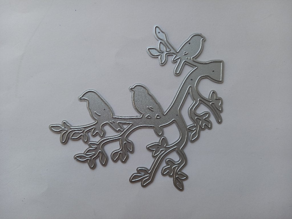 Stans / snijmal : tak met 3 vogels, Verzenden, Nieuw, Dieren, Pons of Mal