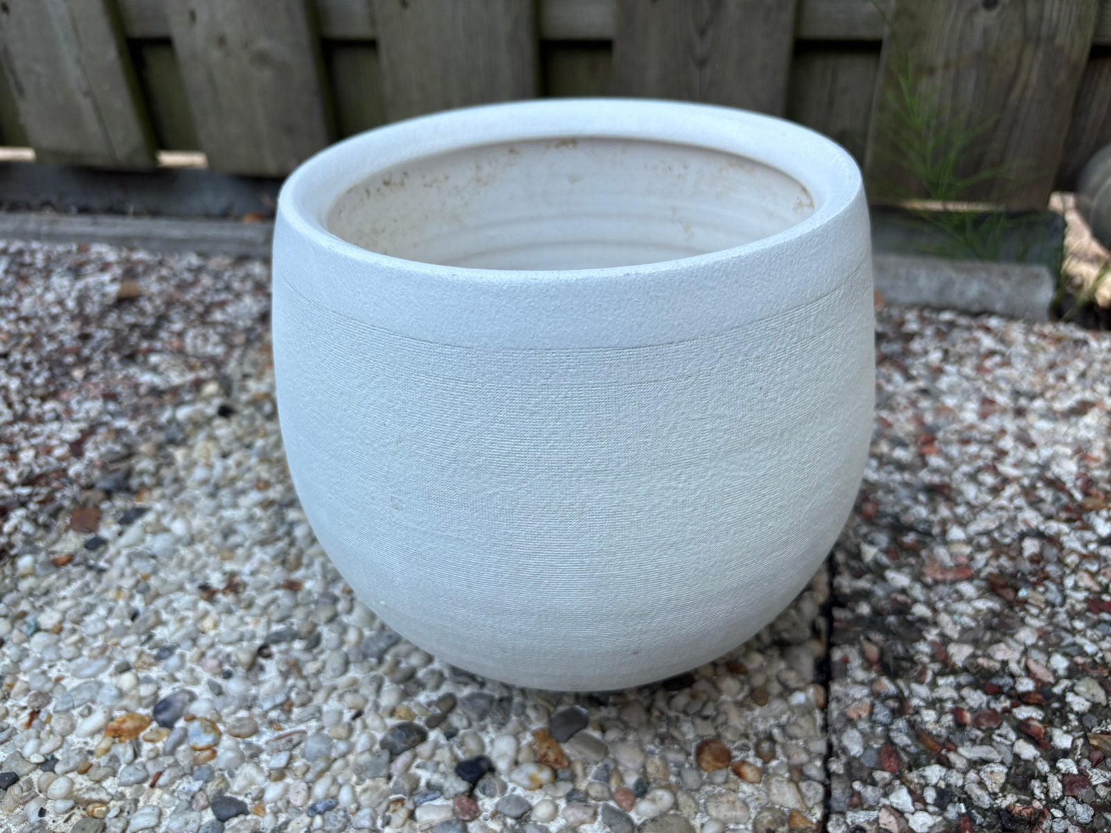 Mica handgemaakte bloempot Wit, Tuin en Terras, Ophalen, Rond, Zo goed als nieuw, Aardewerk