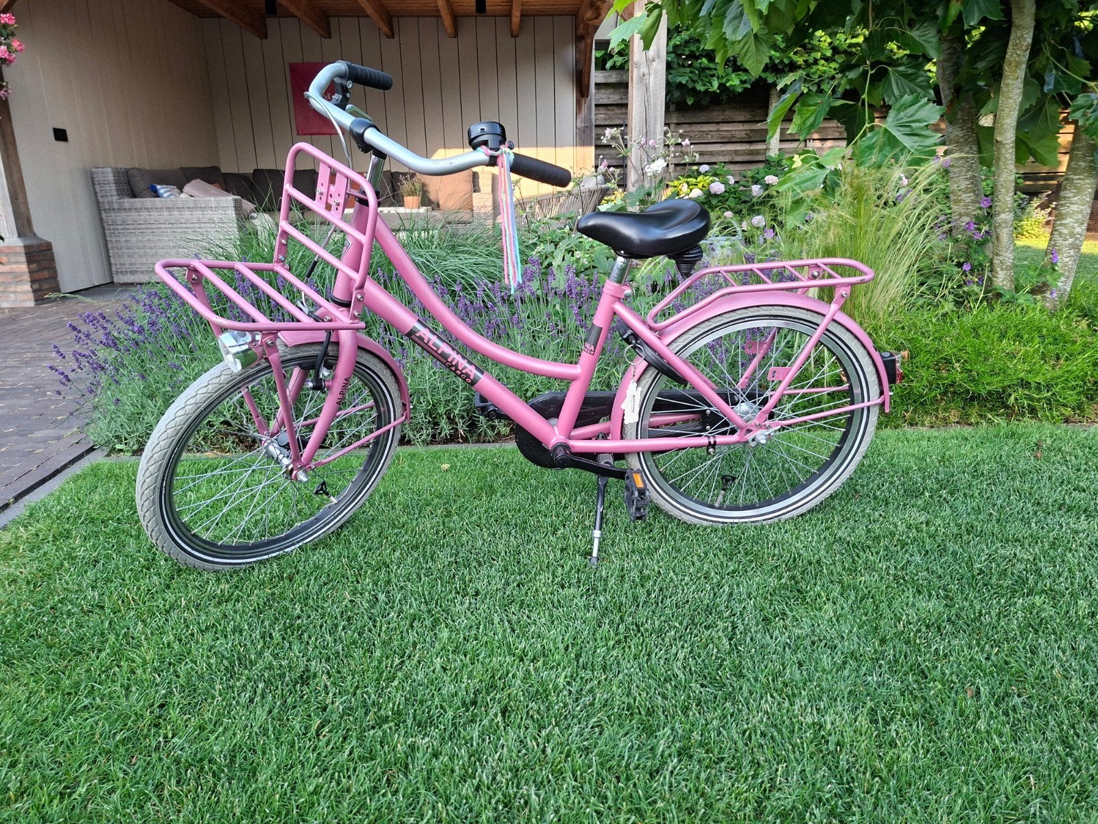 Alpina roze meisjesfiets 20 inch, Fietsen en Brommers, Fietsen | Dames | Damesfietsen, Ophalen of Verzenden, Gebruikt, Terugtraprem