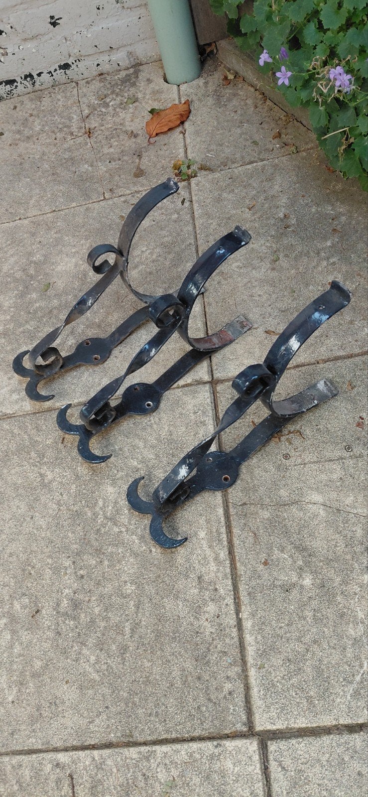 Set van 3 smeedijzeren dakgootbeugels, Ophalen of Verzenden, Gebruikt