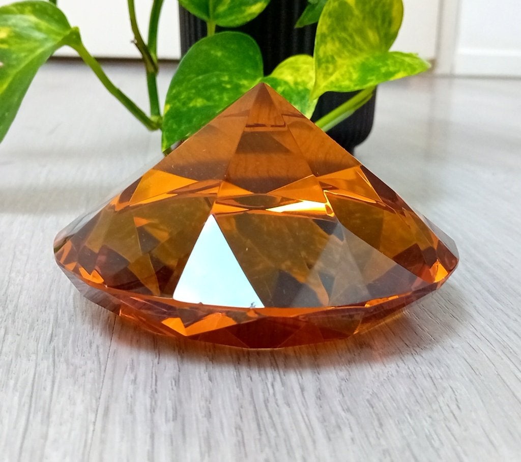 glas diamant presse papier, Verzenden