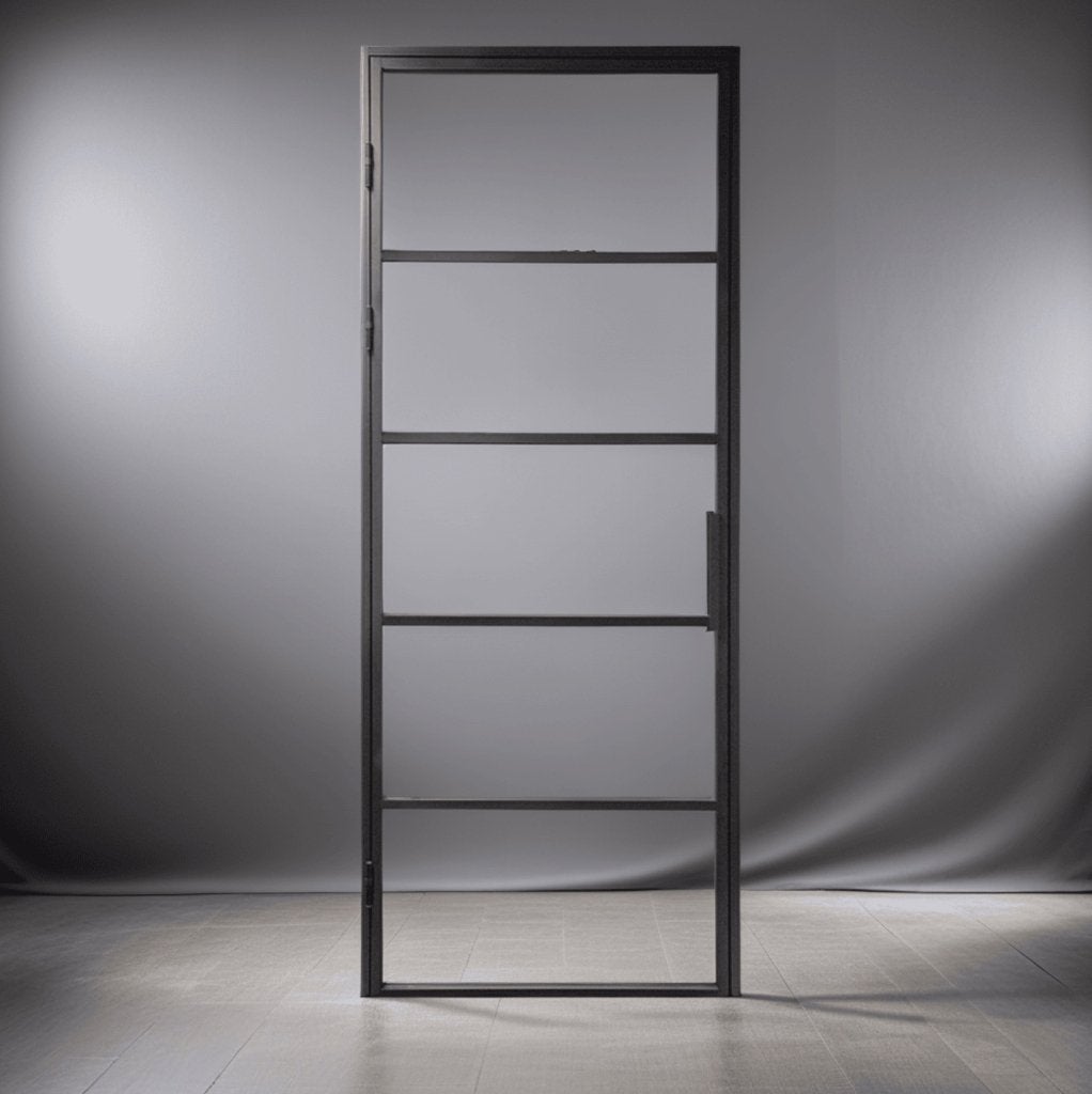Staal look aluminium binnendeur met kozijn pakket stomp, Niet ingevuld, 80 tot 100 cm, 215 cm of meer, Binnendeur