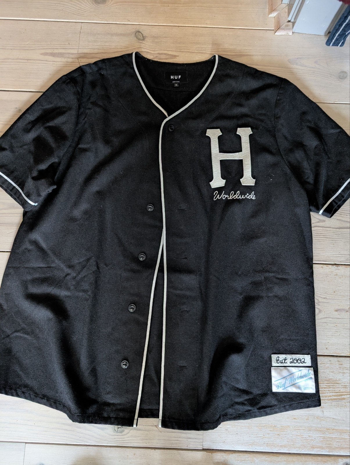 HUF jersey van wol XL, Zwart, Maat 56/58 (XL), Ophalen of Verzenden, Zo goed als nieuw