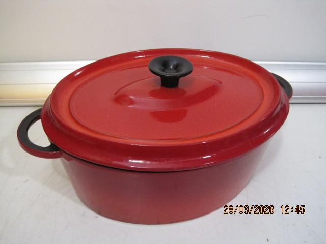 gietijzeren braadpan ovaal france 29 cm nette staat (383), Huis en Inrichting, Ophalen of Verzenden, Zo goed als nieuw, Gietijzer