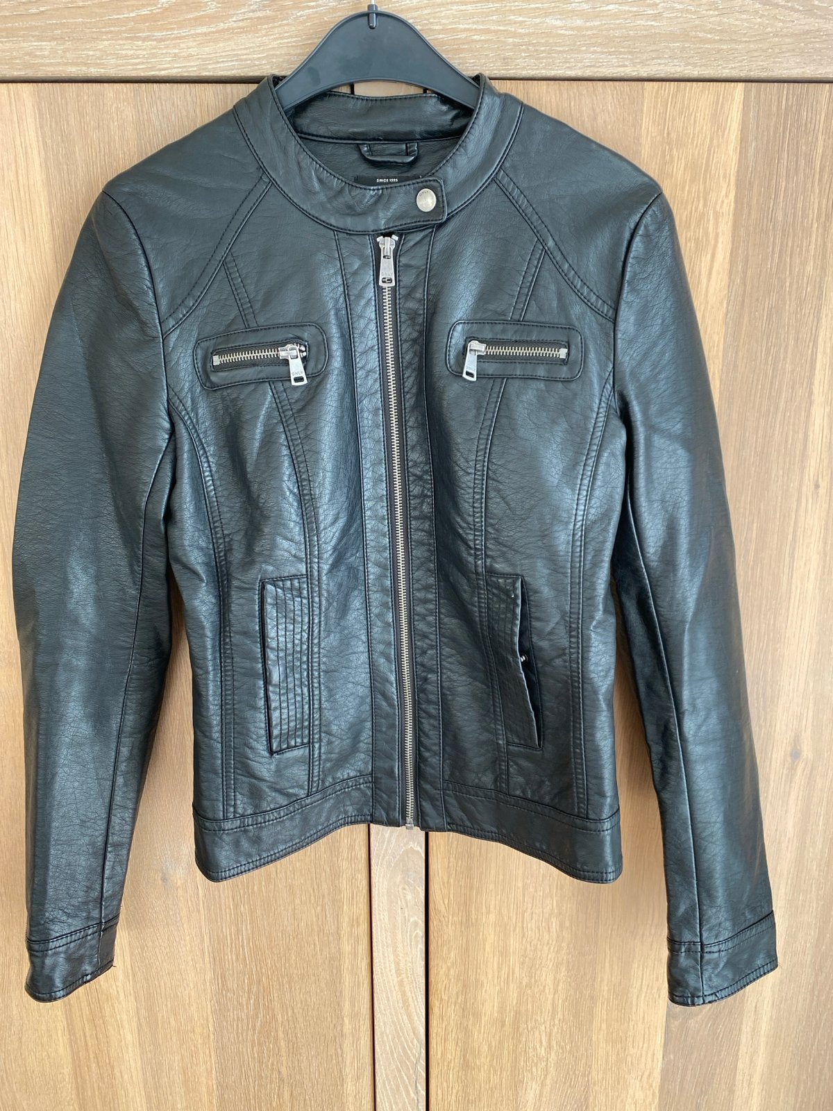 ONLY Zwart Leren Jasje Maat 34, Ophalen of Verzenden, Zo goed als nieuw, Maat 34 (XS) of kleiner, Zwart