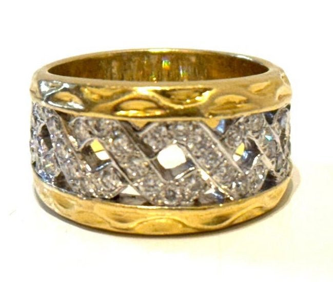 18 karaat gouden bandring 15 gram met natuurlijke diamanten!, Sieraden, Tassen en Uiterlijk, 18 tot 19, Ophalen of Verzenden, Dame of Heer
