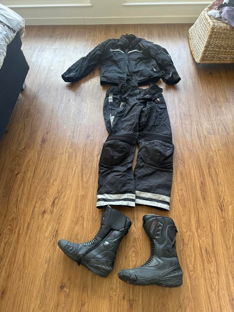 Motorpak: Jas M, Broek S & Schoenen 44 - Klaar voor een nieu, Ophalen of Verzenden, Zo goed als nieuw