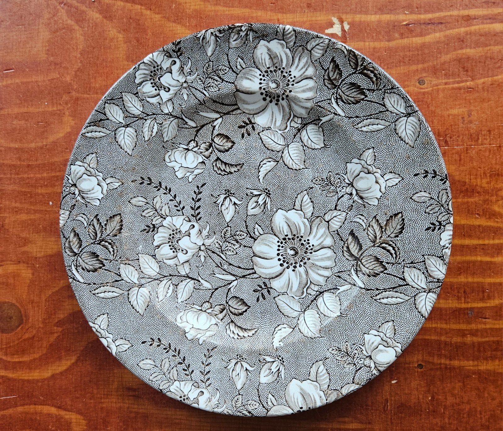 Staffordshire Underglaze Borden - Bloemenpatroon, Antiek en Kunst, Antiek | Servies los, Ophalen of Verzenden