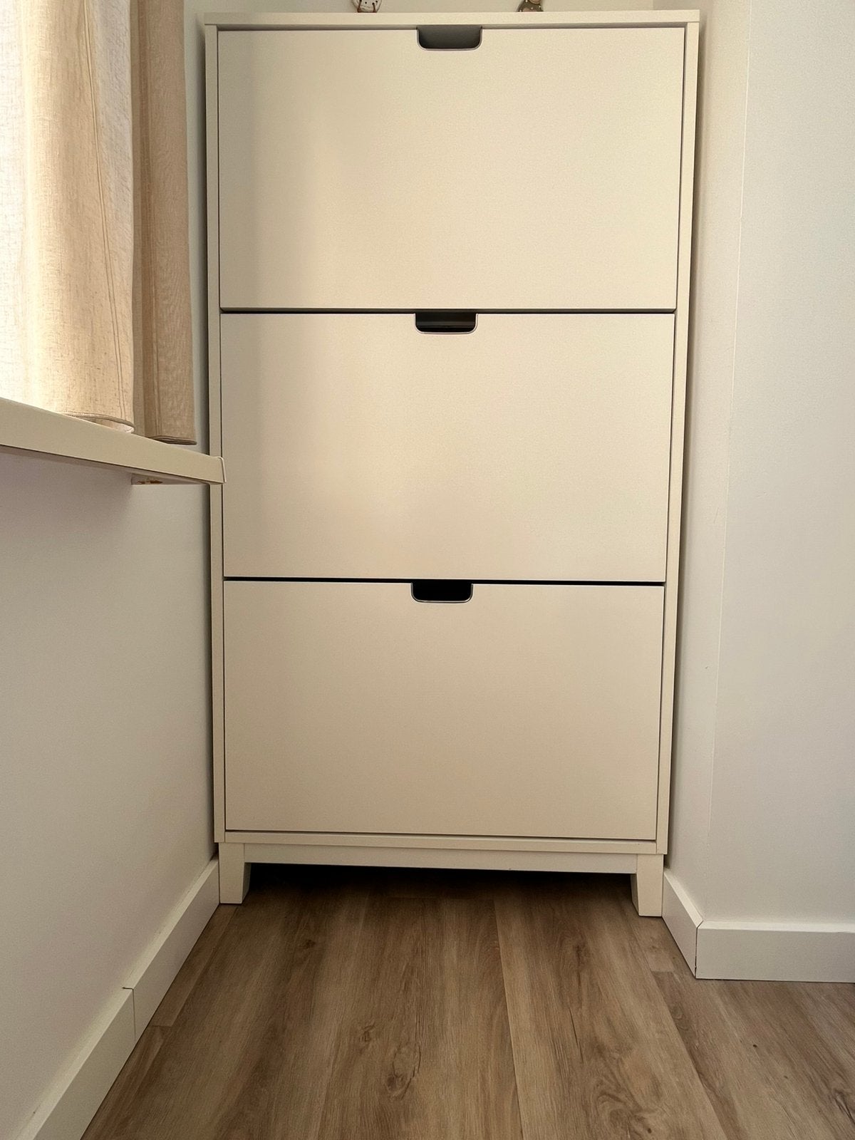 Witte schoenenkast met 3 laden / schuiven, Huis en Inrichting, Ophalen, Zo goed als nieuw