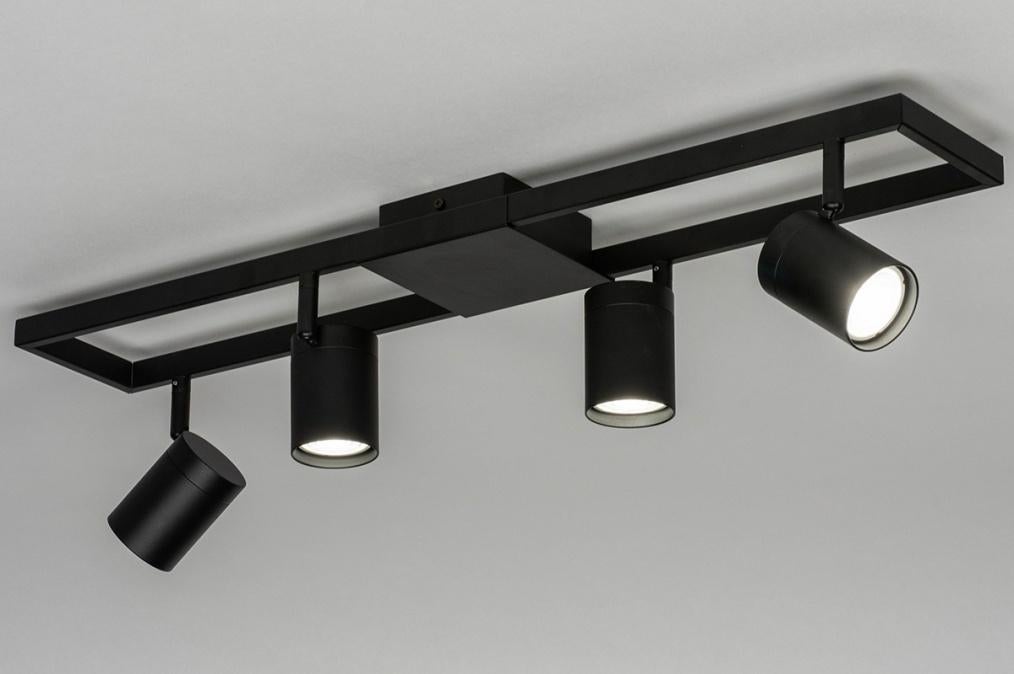 spots 70 a 74cm zwart plafondlamp of rvs wit lamp 4 lichts, Ophalen of Verzenden, Nieuw