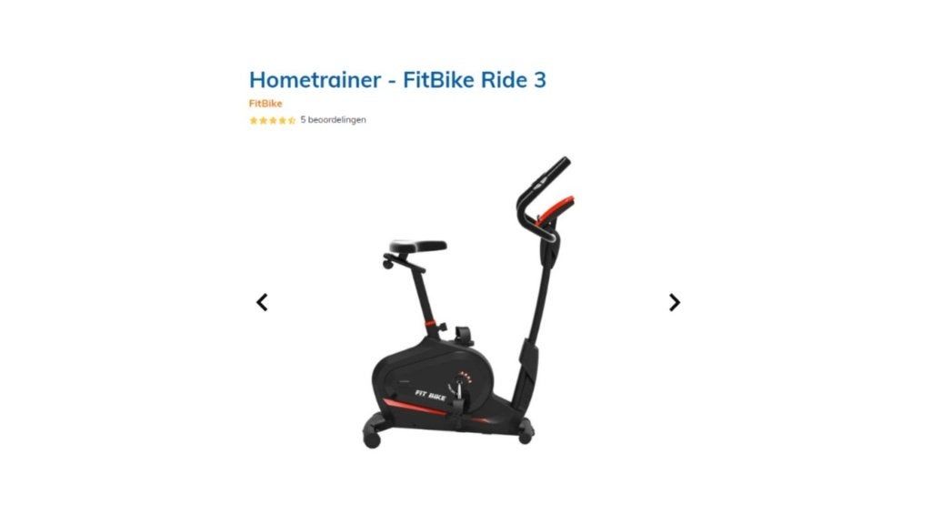 Hometrainer - FitBike Ride 3, Sport en Fitness, Ophalen, Zo goed als nieuw, Metaal, Benen