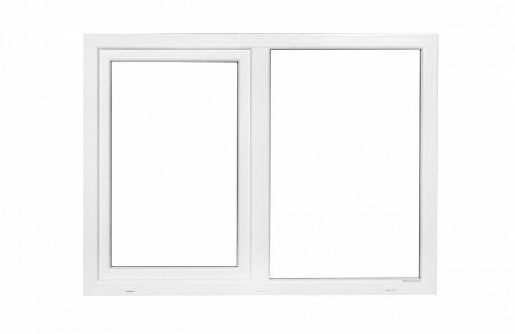 Kunststof vast-draaikiep kozijn b150 x h110 RAL 7016 / 9016, Kunststof, Raamkozijn, Niet ingevuld, Nieuw