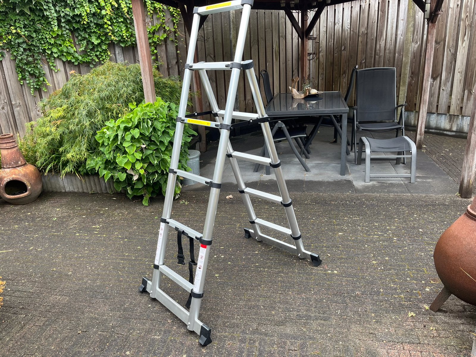 Uitschuiftrap 4 en 5 sports, aluminium, lichtgewicht., Doe-het-zelf en Verbouw, Ladders en Trappen, Ophalen, Trap, Nieuw, Opvouwbaar of Inschuifbaar