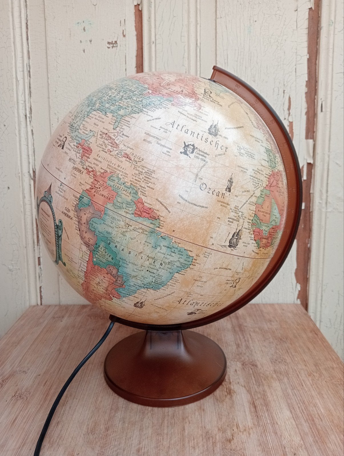 Vintage  Scanglobe wereldbol met verlichting made in Denmark, Ophalen of Verzenden