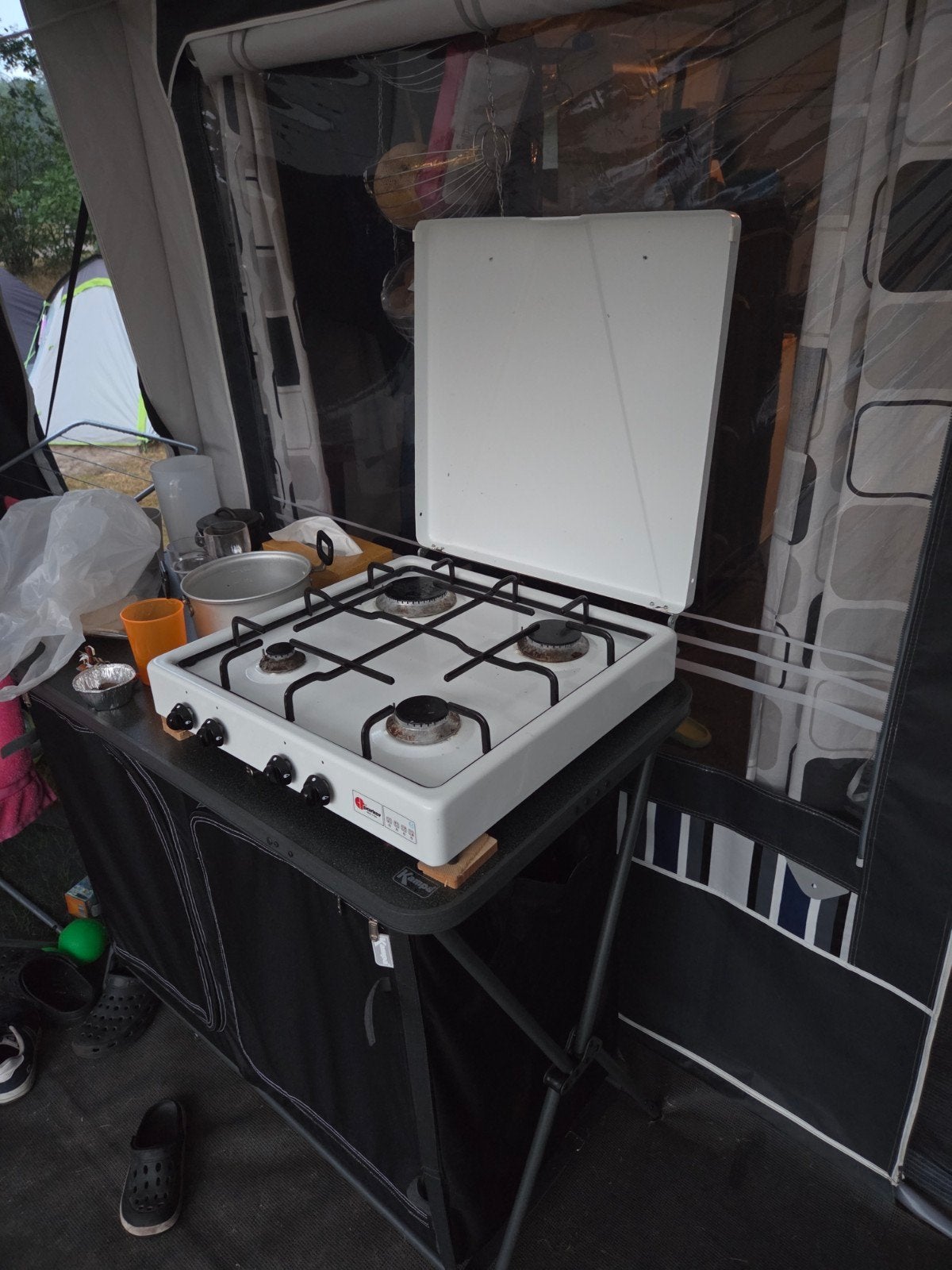 Gaskookplaat / camping kookplaat, Caravans en Kamperen, Ophalen, Gebruikt