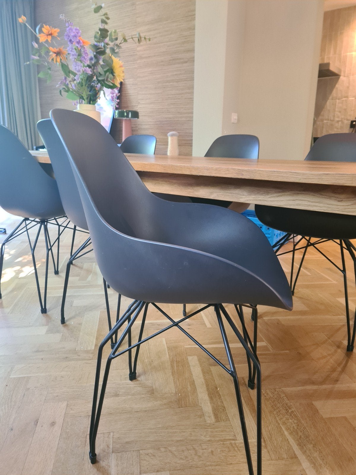 6 Kubikoff Design Stoelen Antraciet - Goede, stevige stoel, Huis en Inrichting, Ophalen, Design, Modern, Grijs, Vijf, Zes of meer stoelen