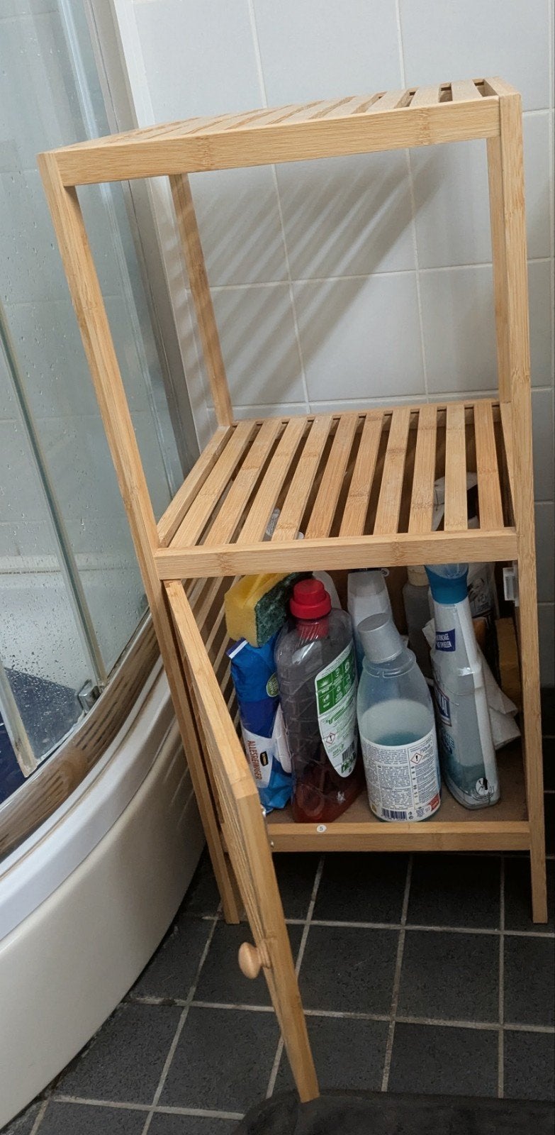 Bamboe badkamer kastje, Ophalen, 25 tot 50 cm, Minder dan 50 cm, Minder dan 100 cm