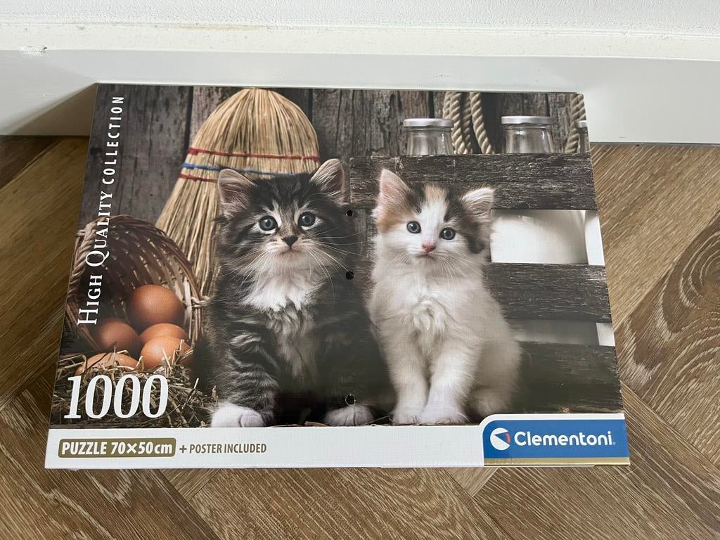 Nieuwe Clementoni Katten Puzzel 1000 Stukjes, Hobby en Vrije tijd, Ophalen, 500 t/m 1500 stukjes, Nieuw, Legpuzzel