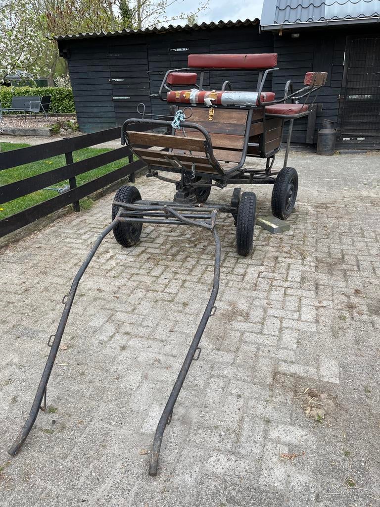 Stevige ijzeren geremde pony kar, Dieren en Toebehoren, Ophalen, Gebruikt, Overige soorten