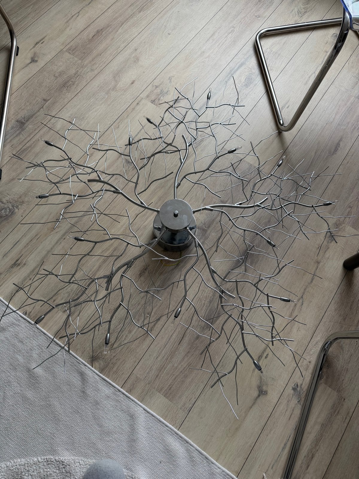 Design Plafondlamp - Uniek Takkenontwerp, Huis en Inrichting, Ophalen, Zilver, Design, Zo goed als nieuw