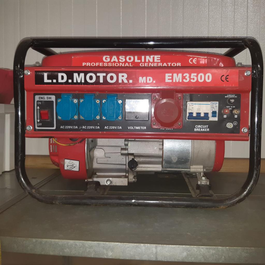 Aggregaat L.D. Motor EM3500 - 3x 220V, 1x 380V, Ophalen, Gebruikt