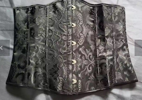 korset polyester brocaat licht corrigerend met baleinen M nw, Maat 38/40 (M), Uwantisell, Zwart, Nieuw